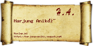 Harjung Anikó névjegykártya